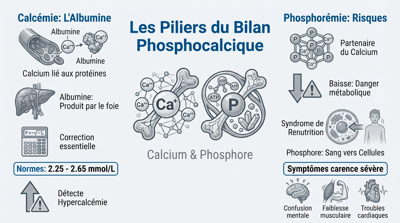 Analyse des taux de calcium et de phosphore dans le sang