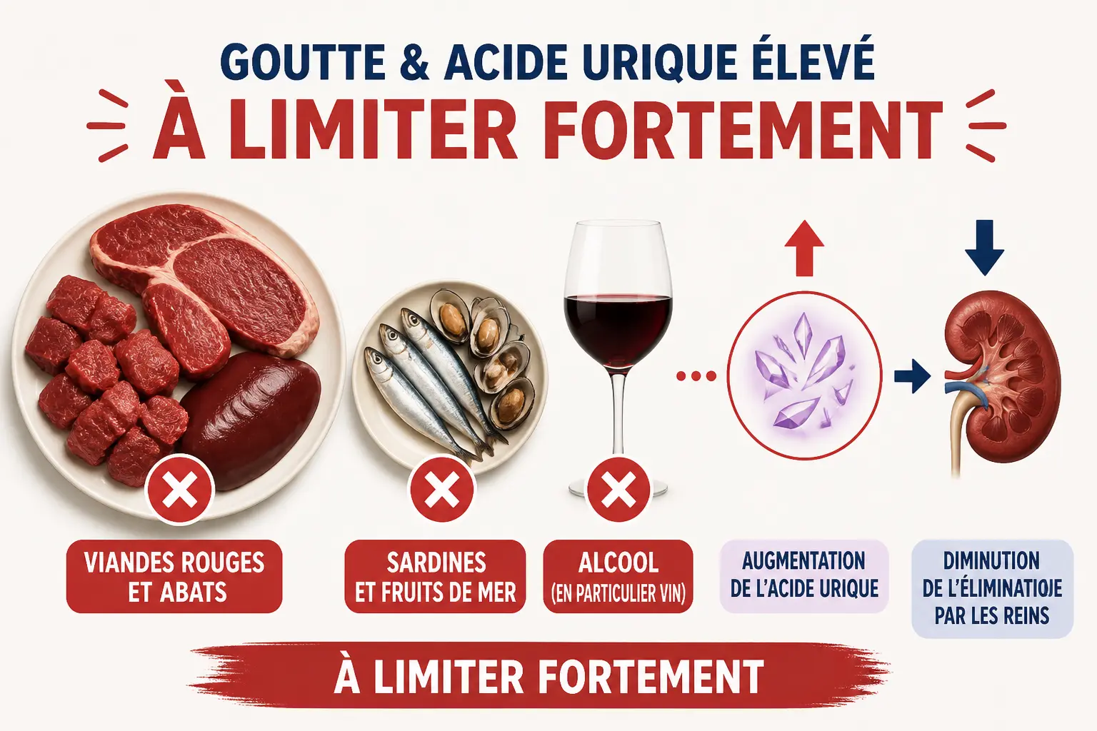 Acide urique : aliments interdits ? Surtout ceux à limiter franchement