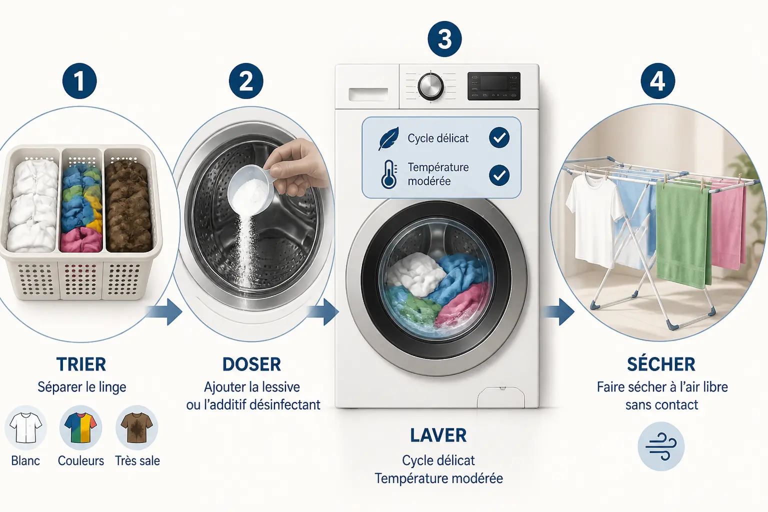 Comment désinfecter du linge en machine, étape par étape