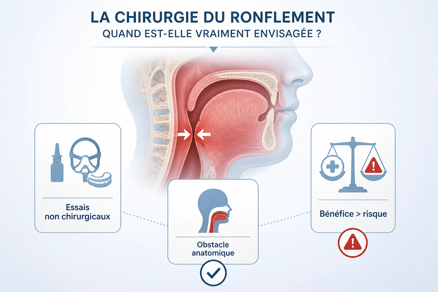 Dans quels cas la chirurgie du ronflement se discute vraiment